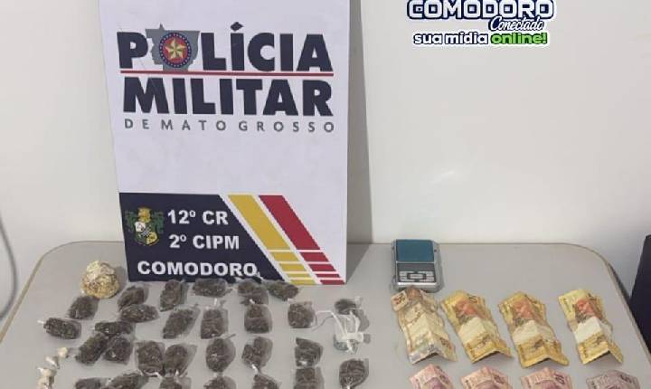 POLÍCIA MILITAR FECHA POSSÍVEL BOCA DE FUMO E APREENDE DROGAS EM COMODORO