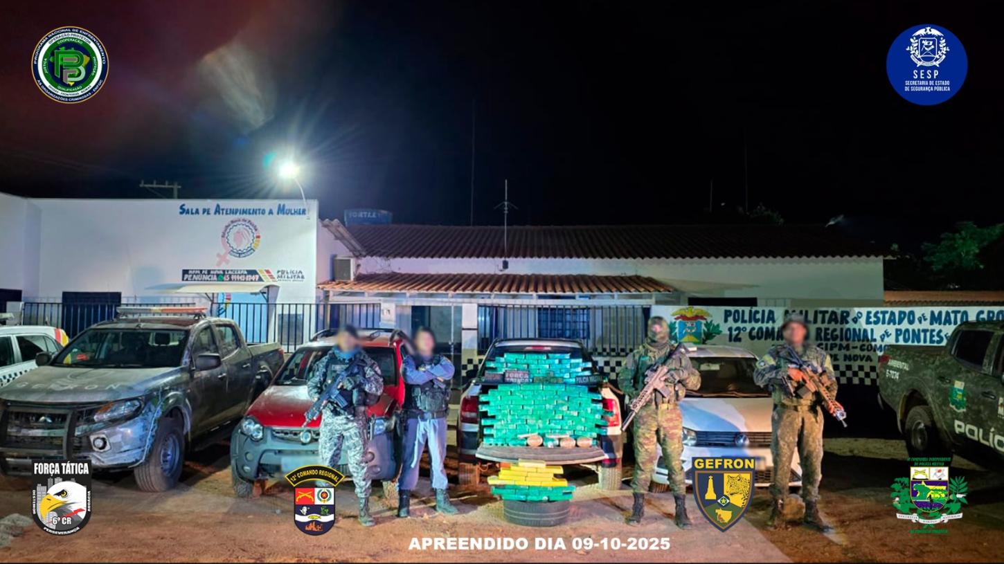 Polícia apreende mais de 119 kg de drogas e prende suspeitos entre Pontes e Lacerda e Comodoro