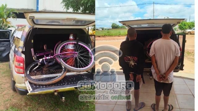 Ação rápida da PM resulta na detenção de suspeitos após furto de bicicletas em Comodoro