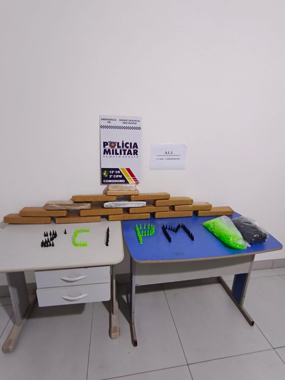 POLÍCIA MILITAR APREENDE GRANDE QUANTIDADE DE DROGAS DURANTE AÇÃO EM COMODORO
